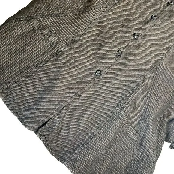 Flax by Jeanne Engelhart Linen Longline Striped Lagenlook Jacket - Picture 7 of 10